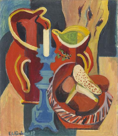 Ernst Ludwig Kirchner Stilleben mit Krugen und Kerzen Germany oil painting art